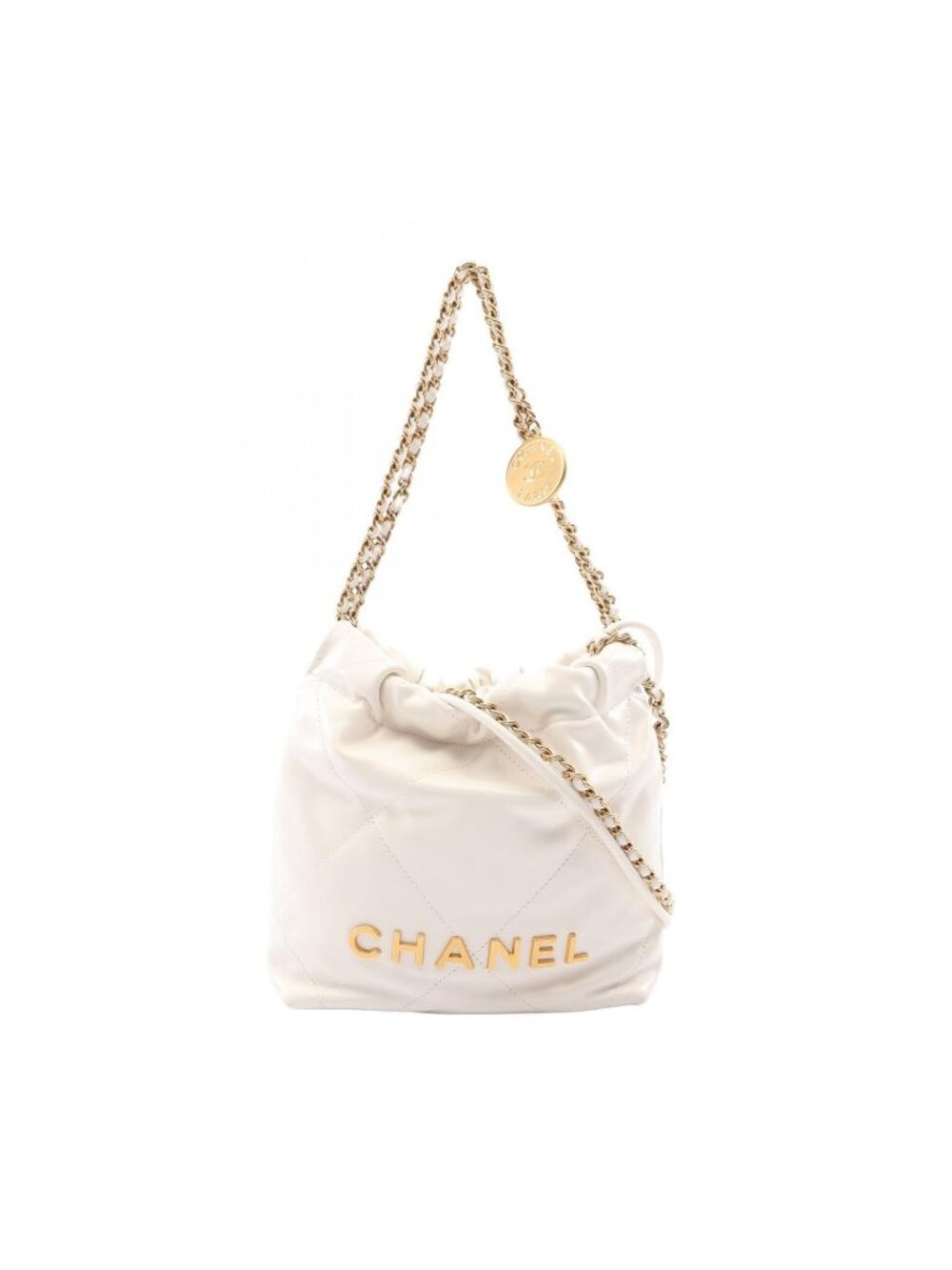 Chanel Shoulder Bag Chanel 22 Mini 2-Way White Leather Quilted